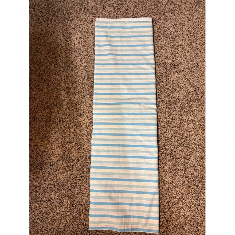 Vintage Grant's Turquoise Blue Striped Flat DOUBLE Muslin bed sheet bedsheet